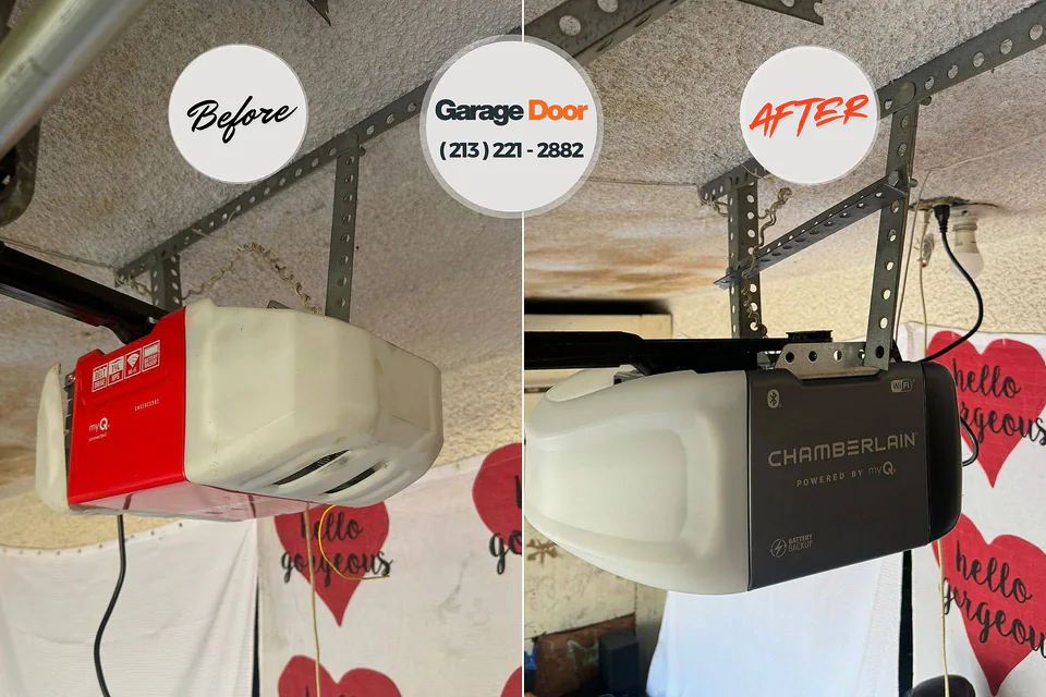 Before and after: garage door repair Ypsilanti, MI